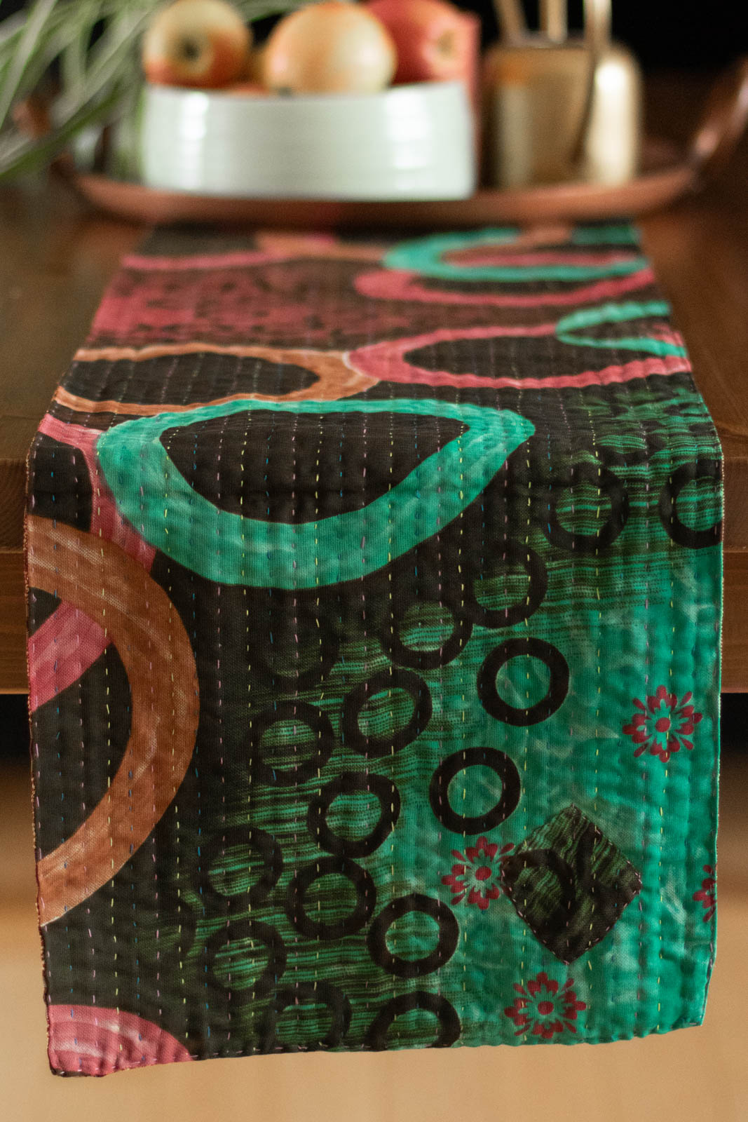 Kantha Table Runner Silk Blend C6