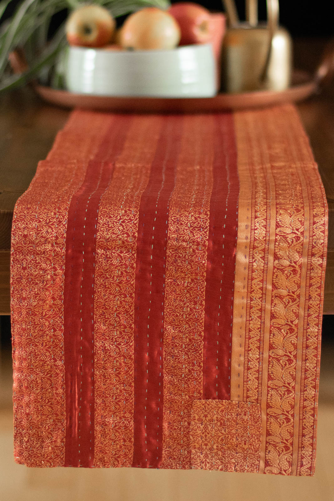 Kantha Table Runner Silk Blend D2