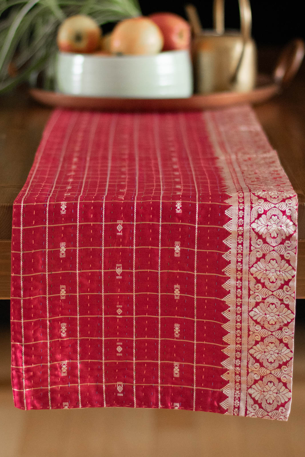 Kantha Table Runner Silk Blend D3