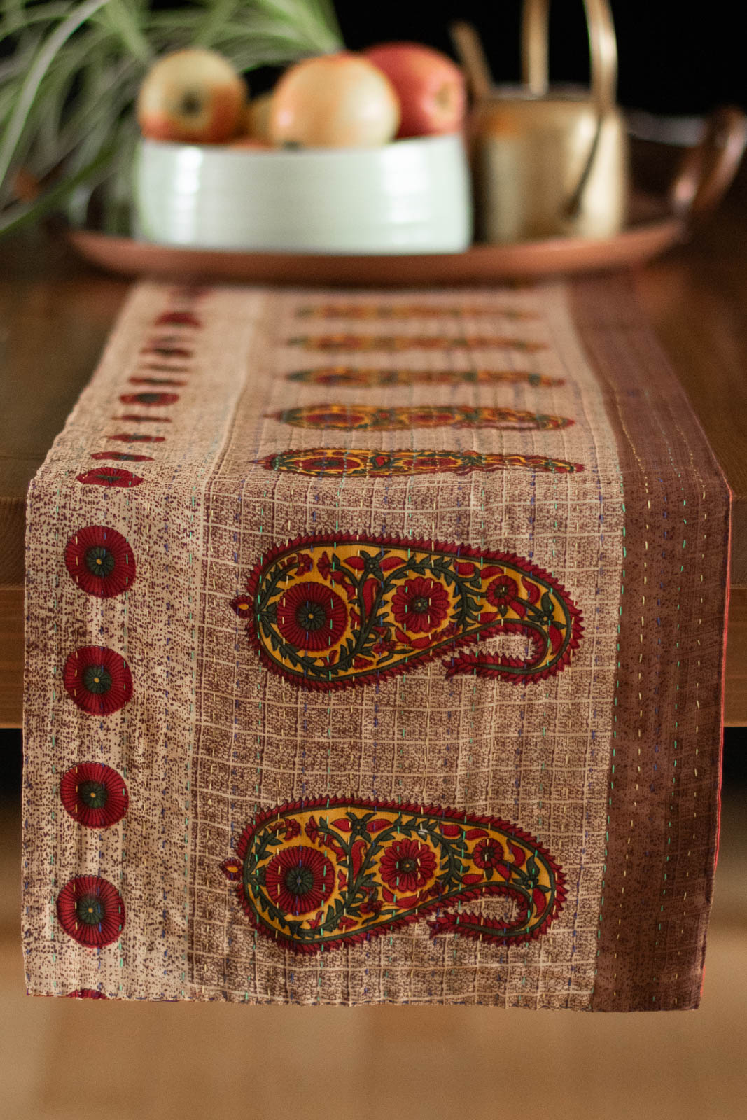 Kantha Table Runner Silk Blend D4