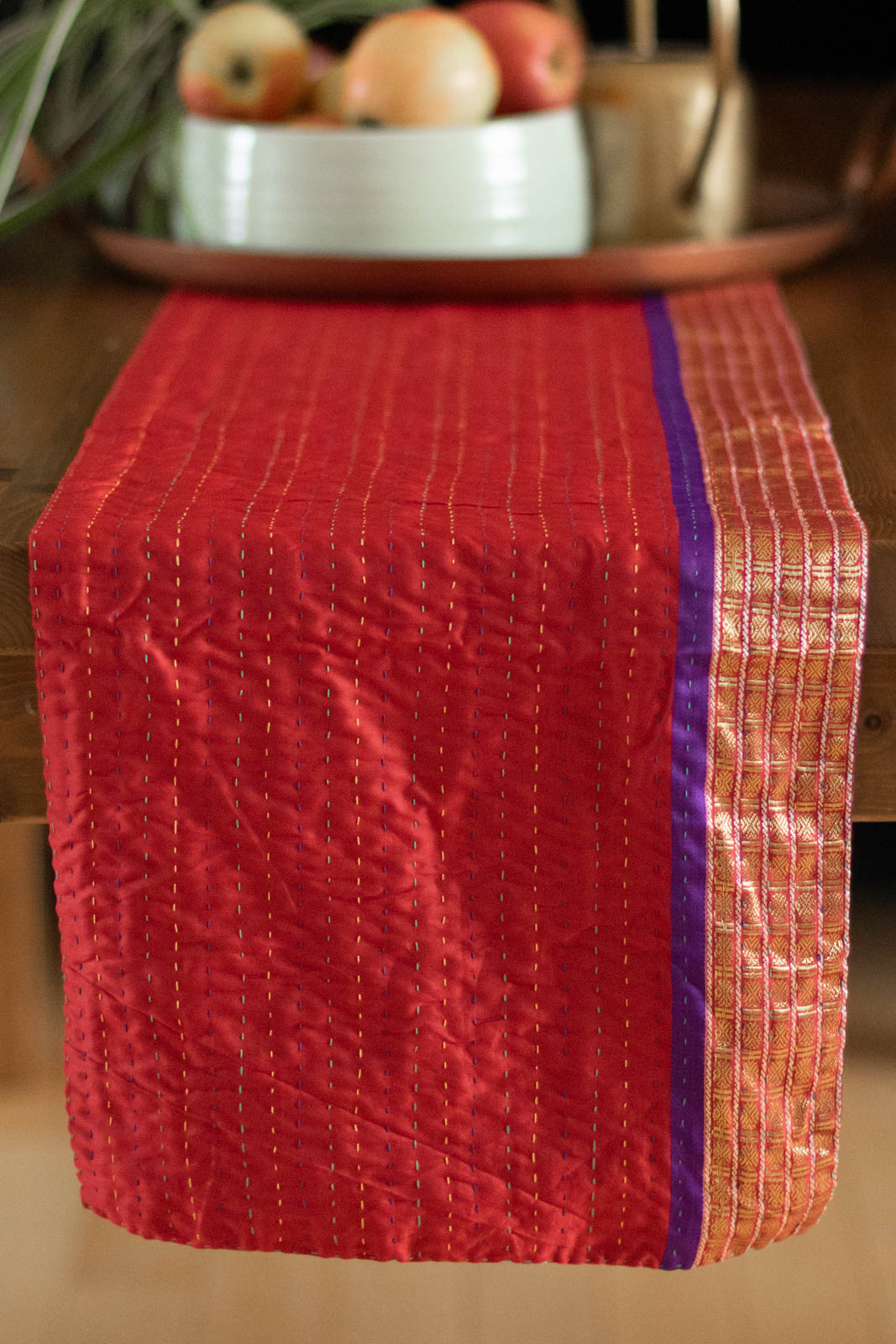Kantha Table Runner Silk Blend F2