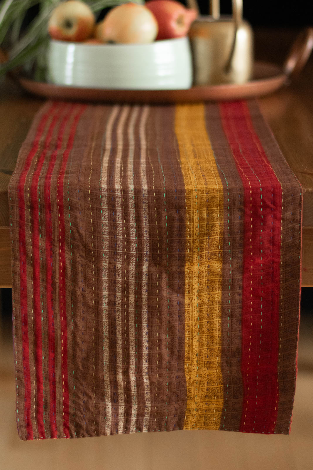 Kantha Table Runner Silk Blend F2