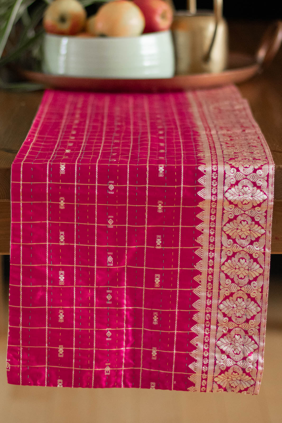 Kantha Table Runner Silk Blend H2