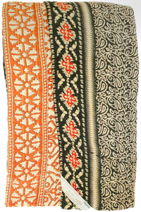 Kantha Large Throw Blanket