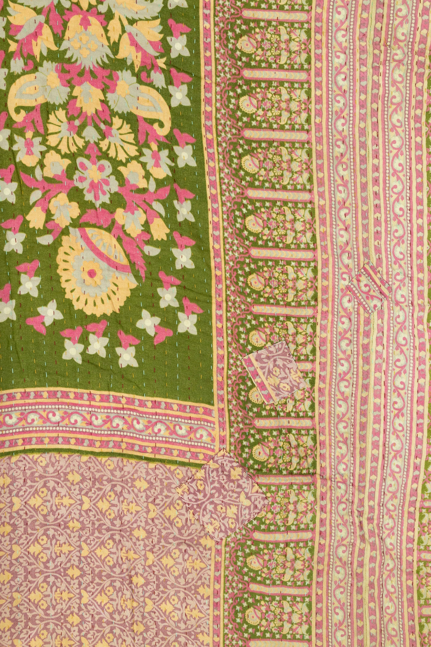Garden Large Kantha Throw Blanket