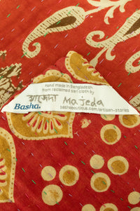 Gratitude Large Kantha Throw Blanket