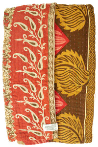 Gratitude Large Kantha Throw Blanket
