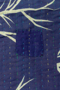 Midnight Large Kantha Throw Blanket