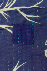 Midnight Large Kantha Throw Blanket