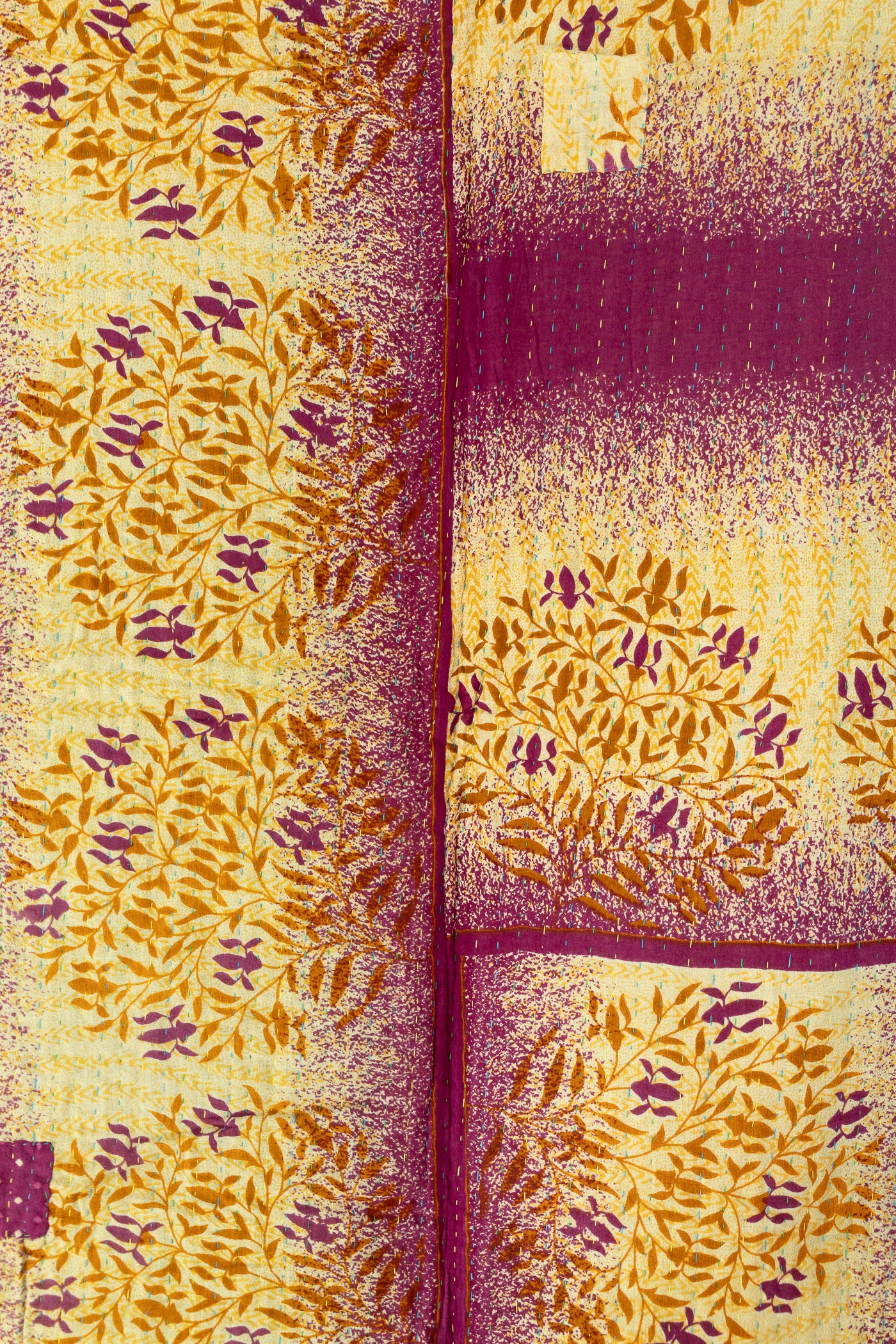 Midnight Large Kantha Throw Blanket