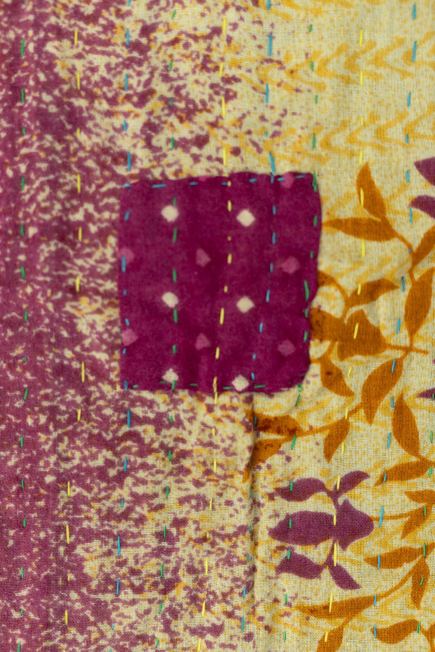 Midnight Large Kantha Throw Blanket