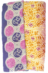 Midnight Large Kantha Throw Blanket