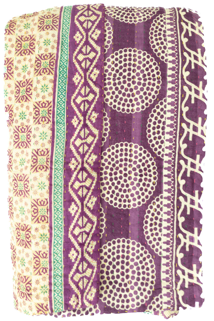 Refreshed Large Kantha Throw Blanket