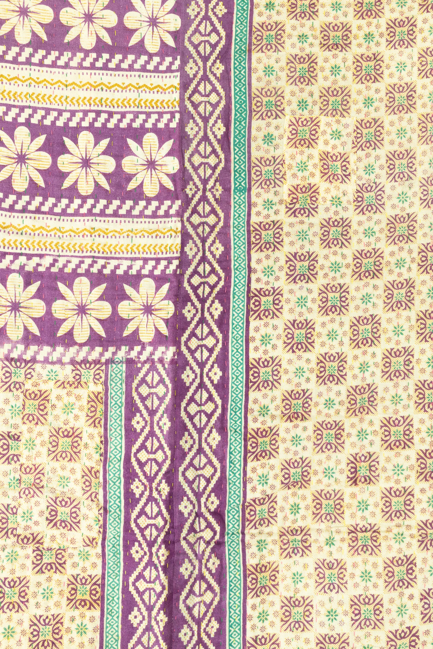 Refreshed Large Kantha Throw Blanket