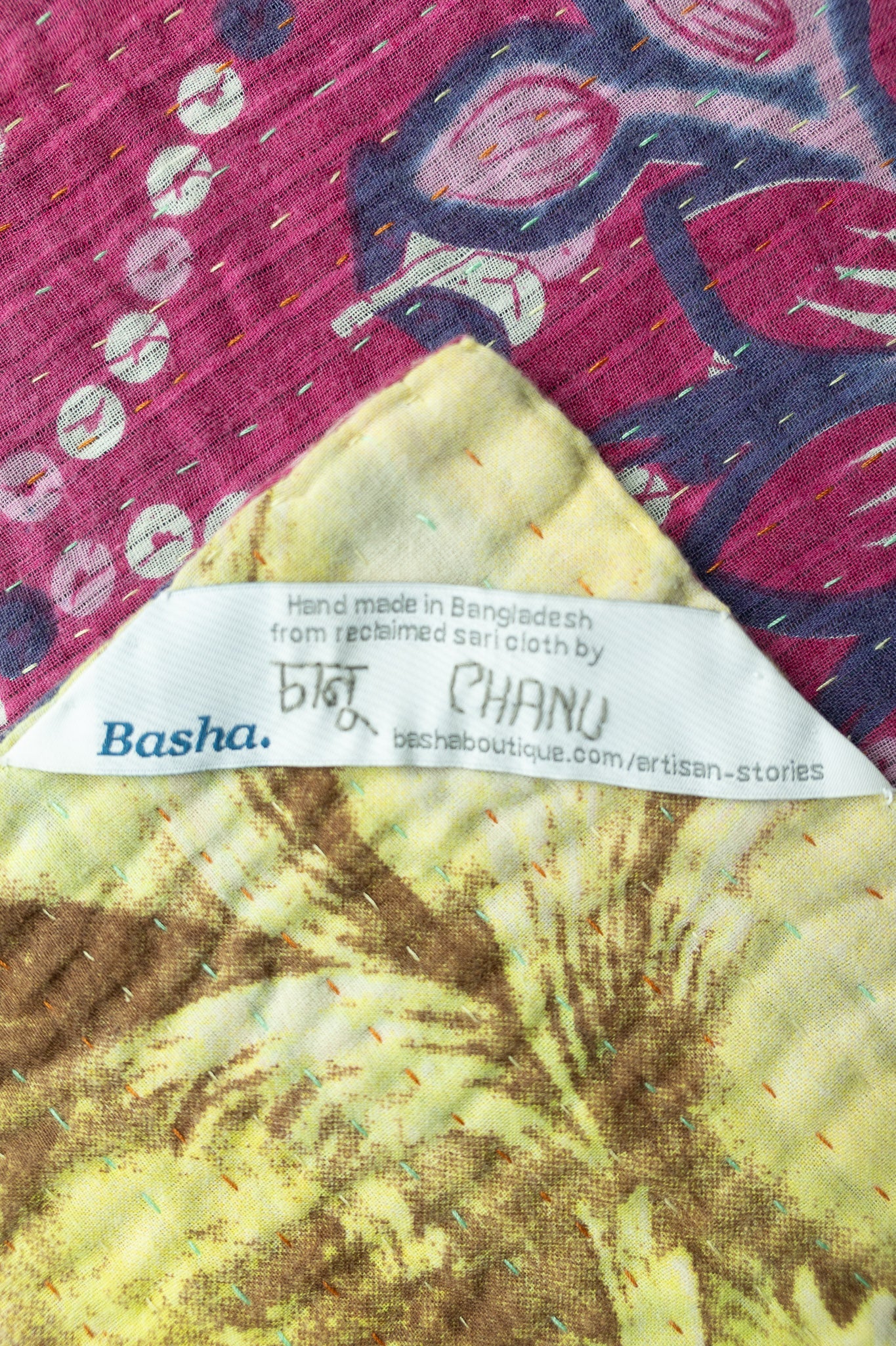 Lighthearted Kantha Throw