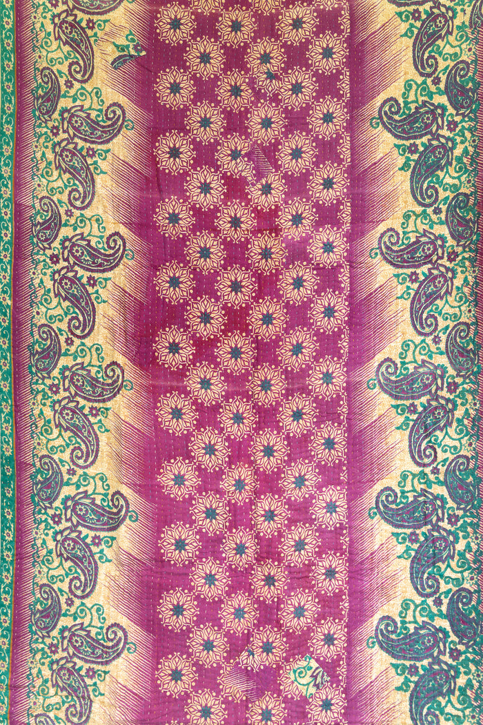 Kantha Throw Bed Quilt