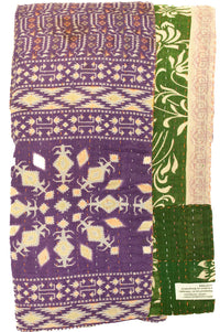 Kantha Large Throw Blanket