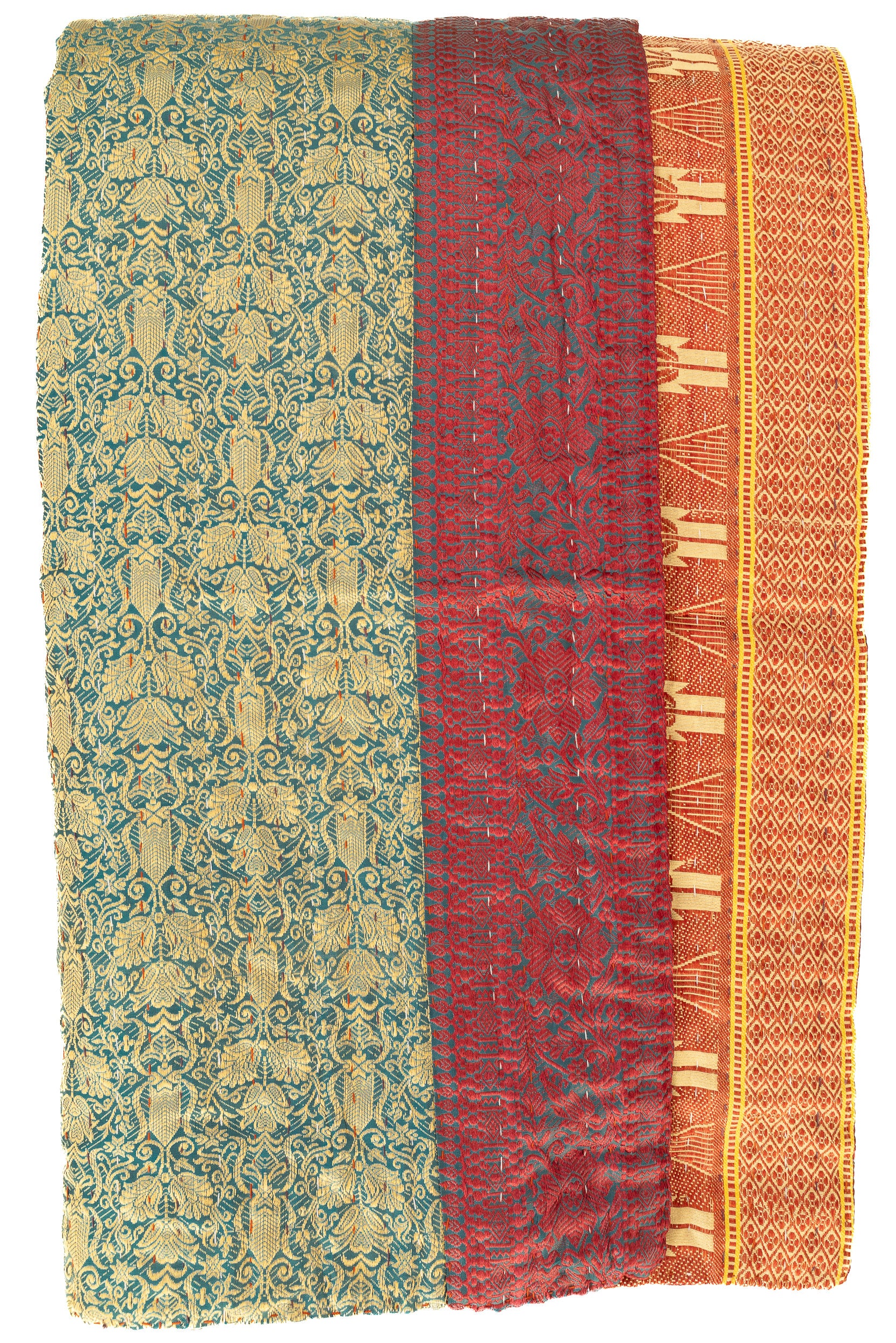 Kantha Silk Throw Blanket