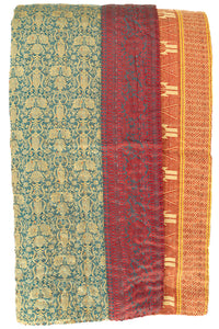 Kantha Silk Throw Blanket