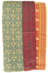 Kantha Silk Throw Blanket