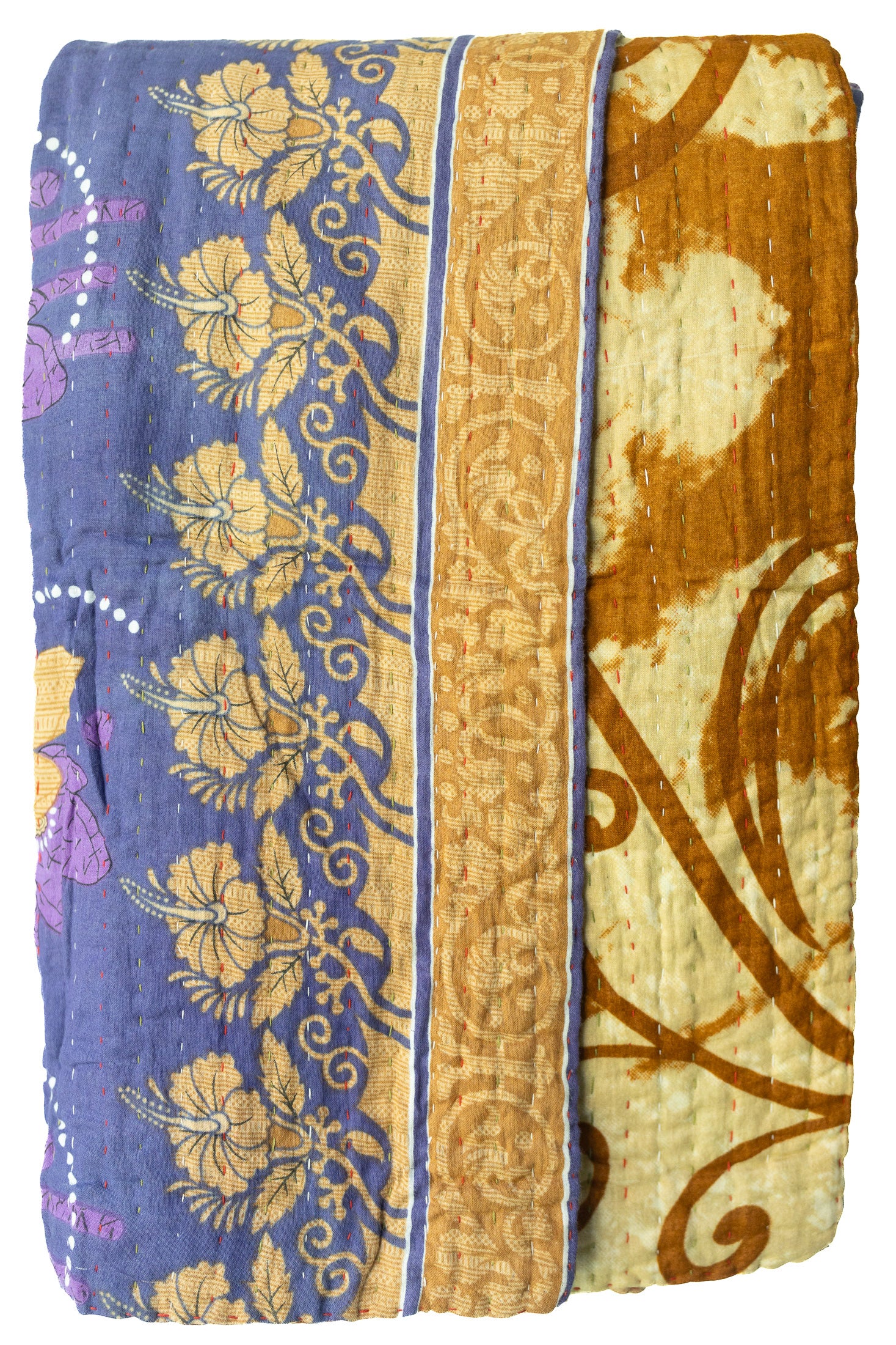 Lotus Kantha Throw