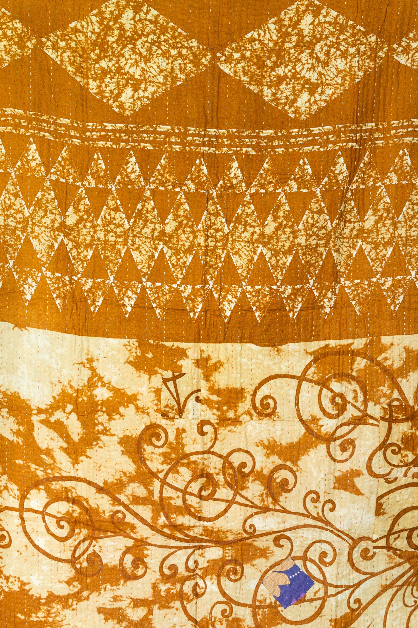 Lotus Kantha Throw