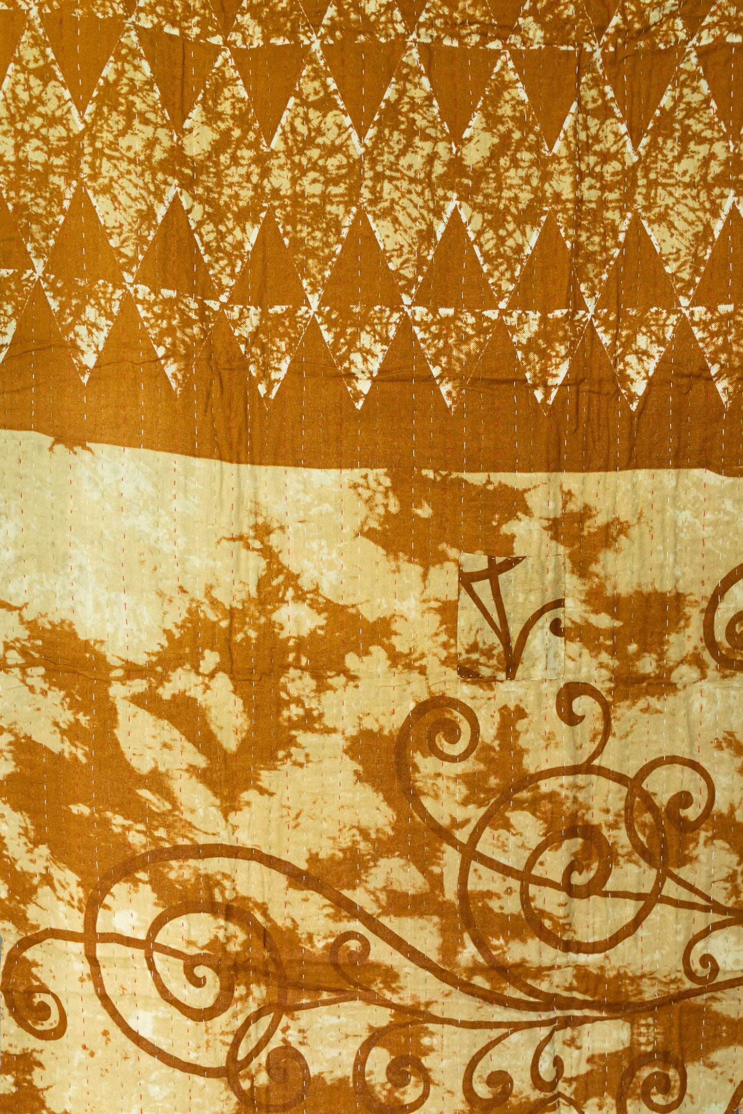 Lotus Kantha Throw
