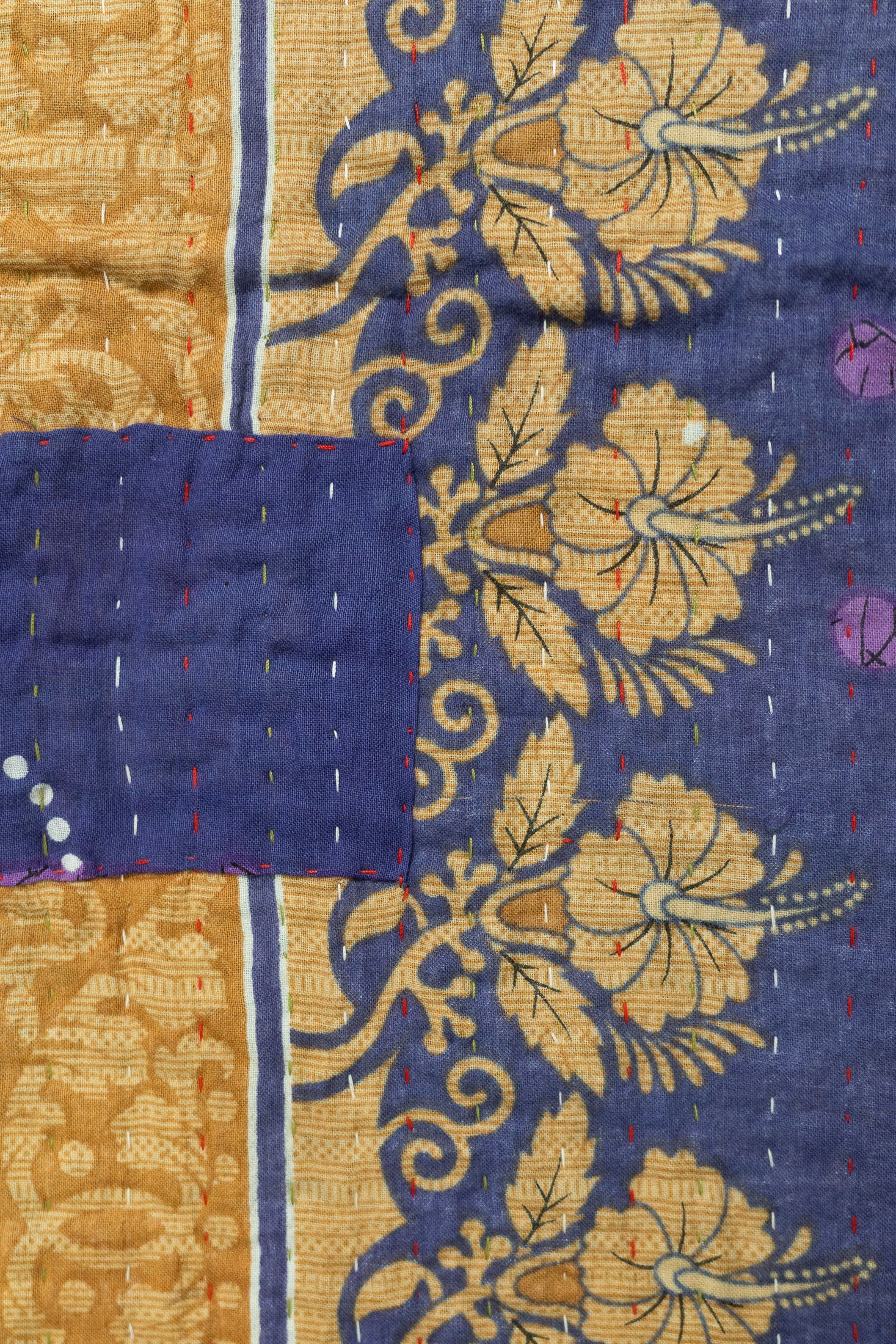 Lotus Kantha Throw