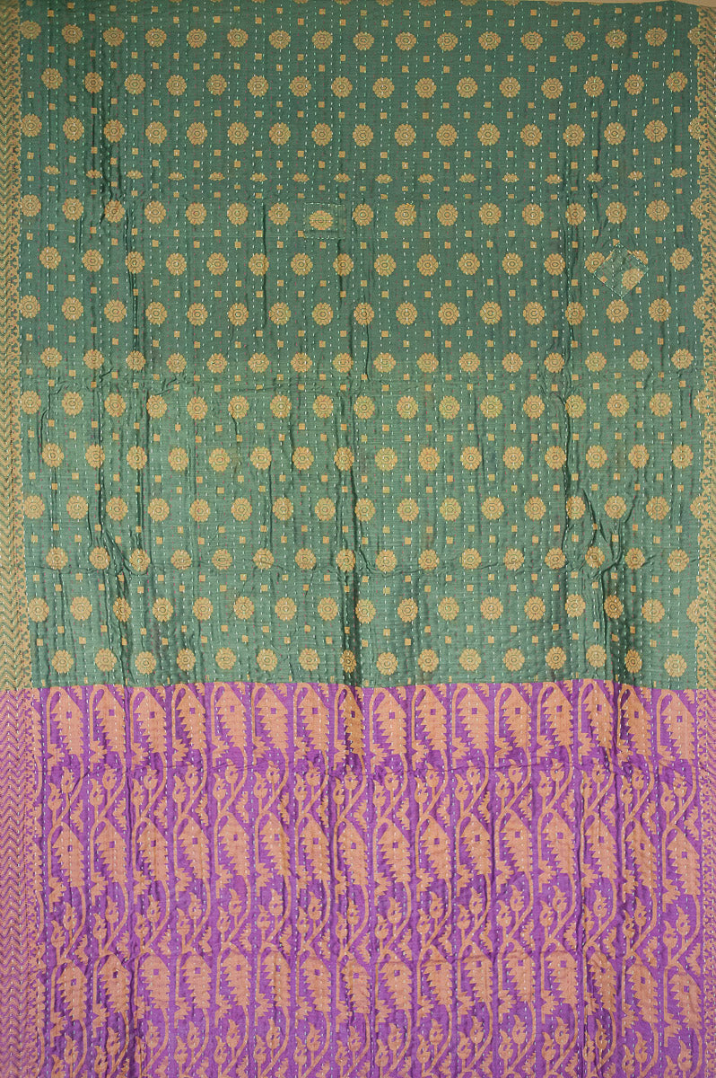 Luminous Silk Blend Kantha Throw