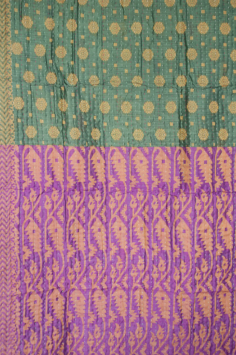 Luminous Silk Blend Kantha Throw