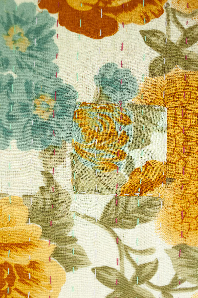 Luminous Silk Blend Kantha Throw