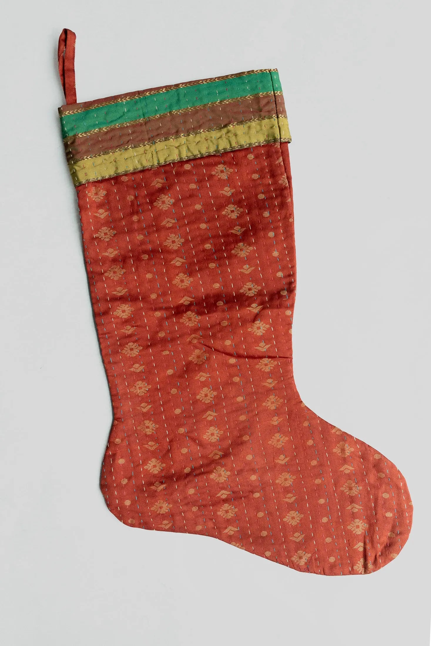 Kantha Holiday Stocking — Luxe No. 21