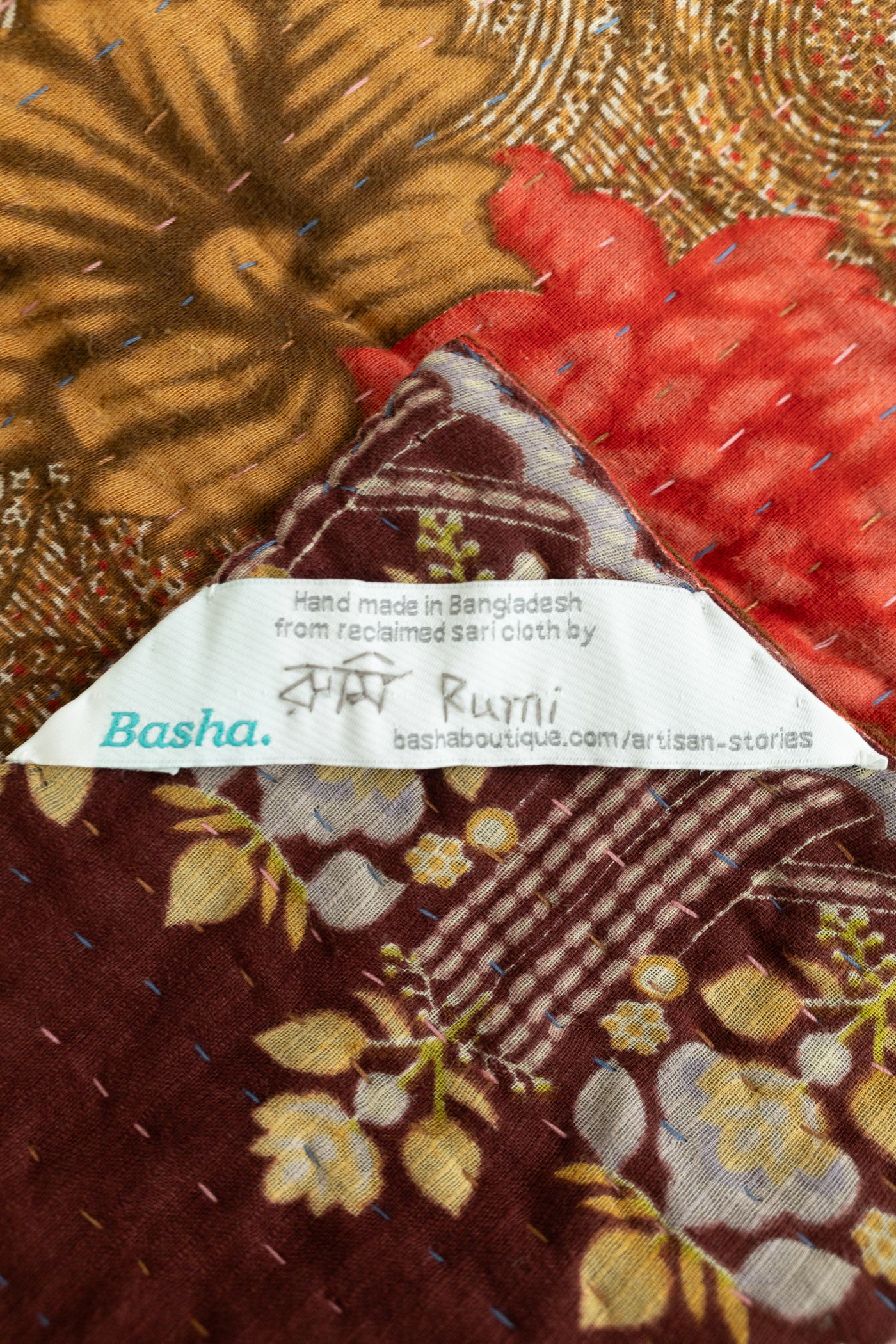 Magnolia Kantha Throw Blanket