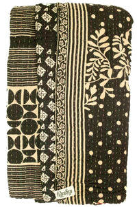 Kantha Large Throw Blanket