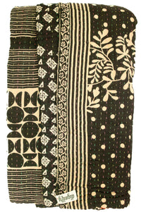 Kantha Large Throw Blanket
