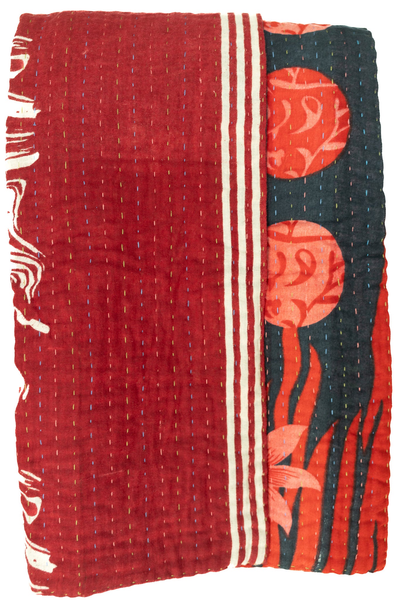 Marbled Kantha Throw Blanket