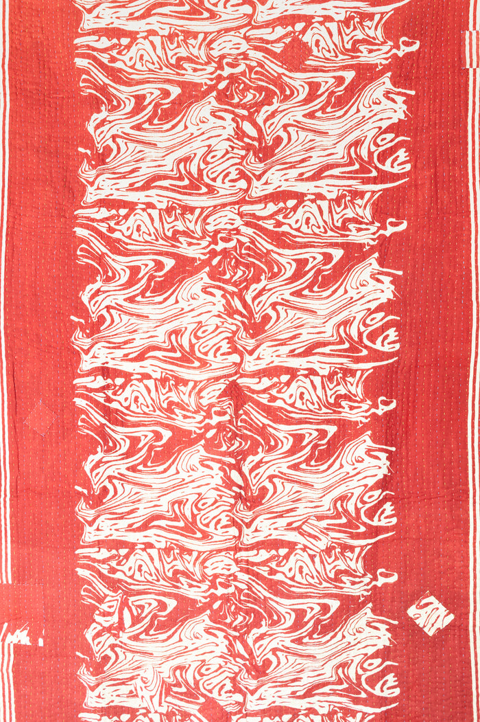 Marbled Kantha Throw Blanket