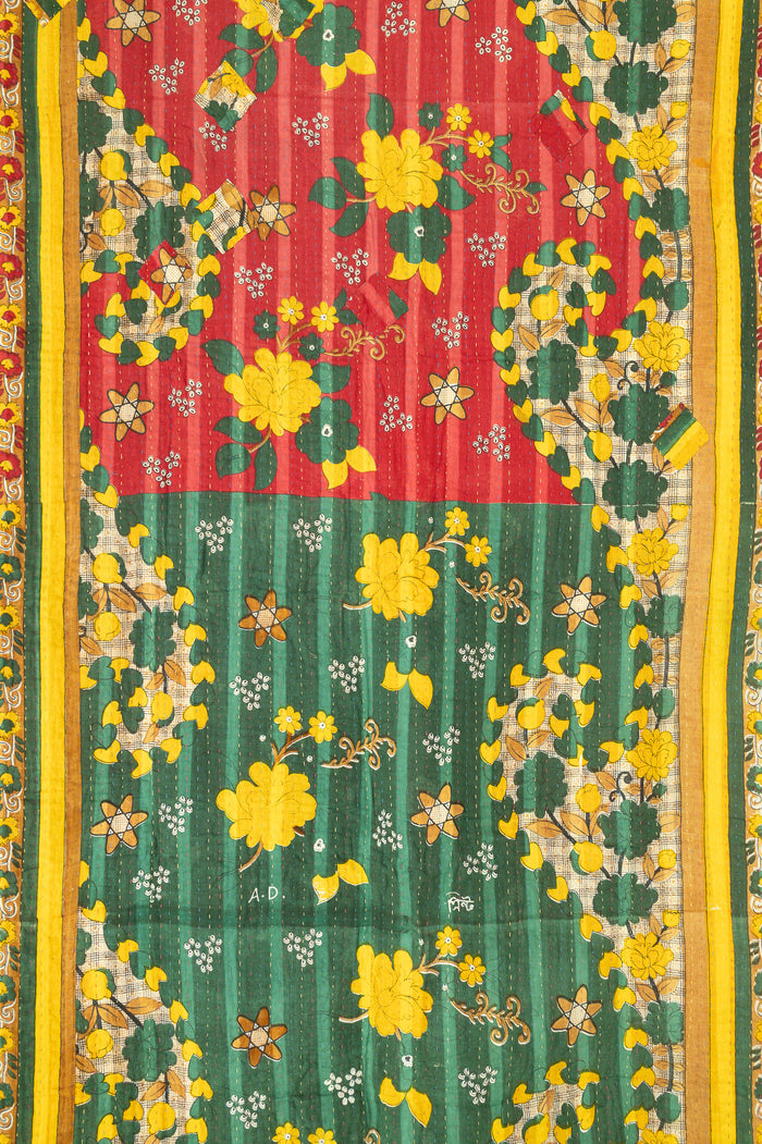 Kantha Throw Bed Quilt