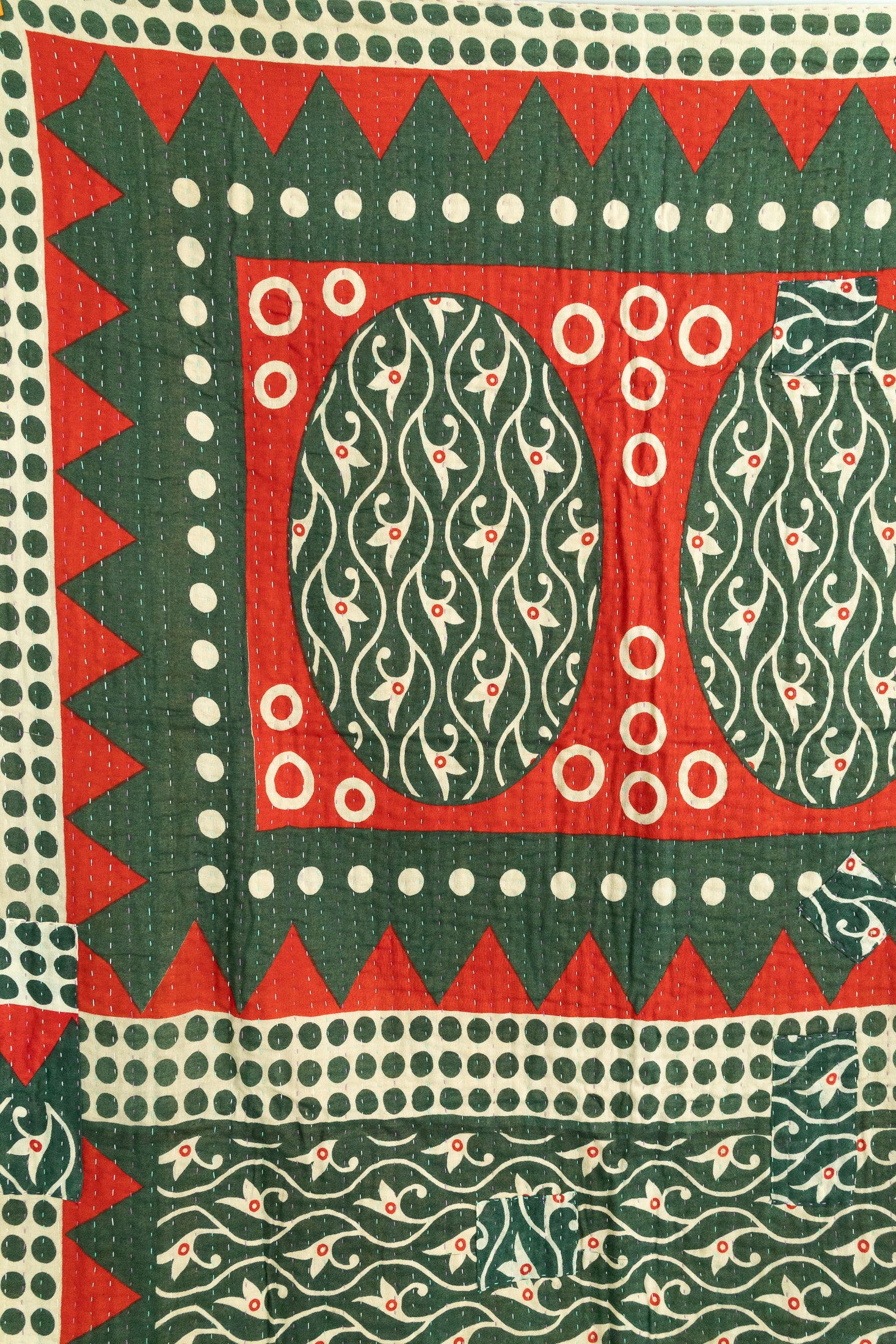 Merry Holiday Kantha Blanket