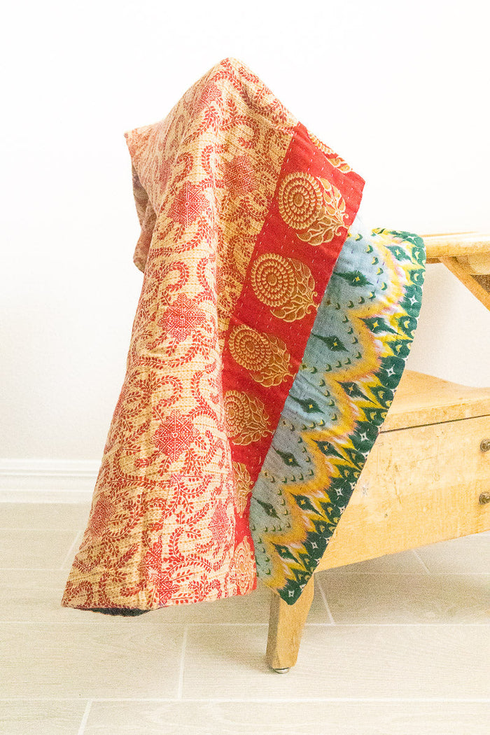dignify Holiday Kantha Baby Blanket Quilt