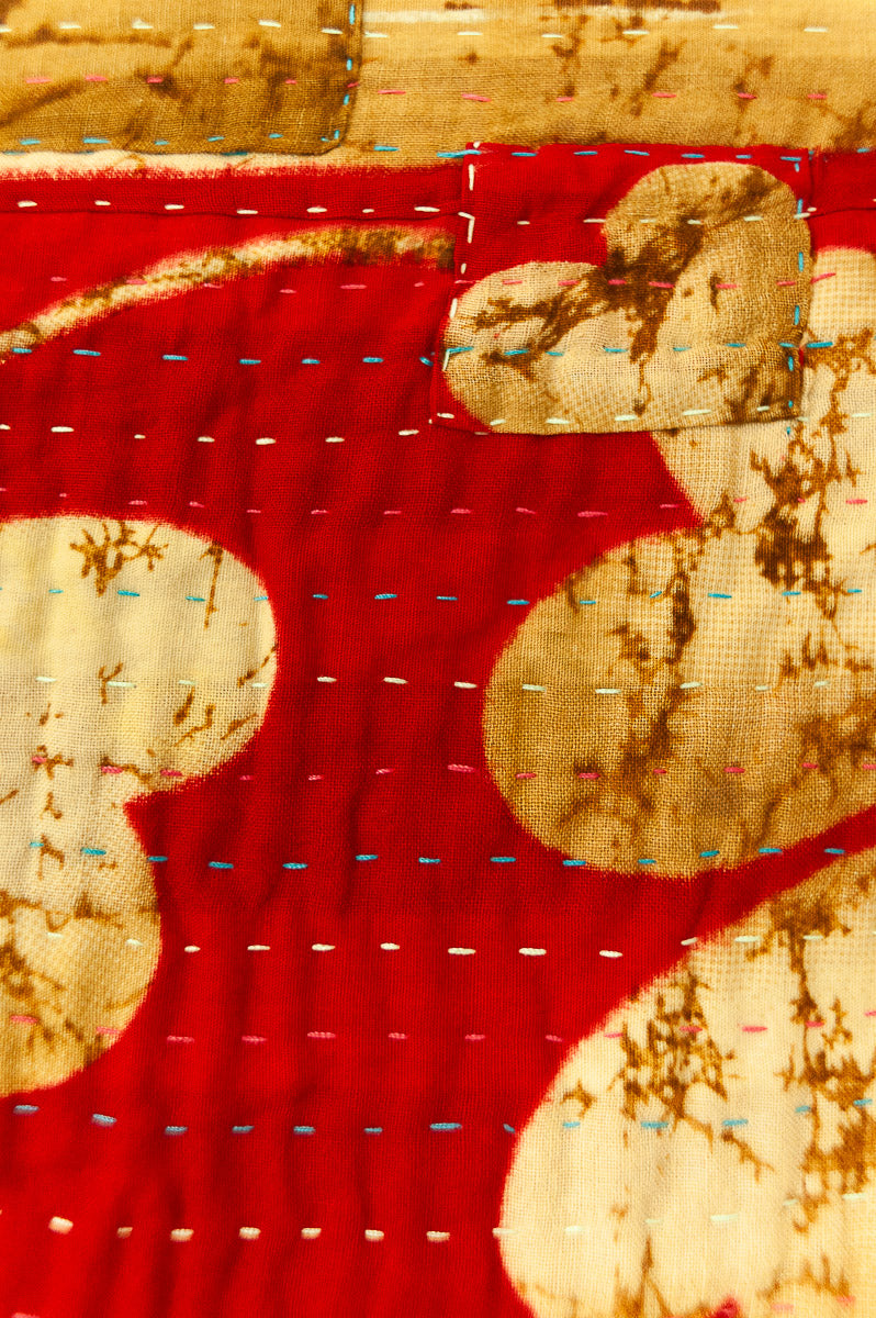 Merry Mini No. 4 Holiday Kantha Baby Blanket