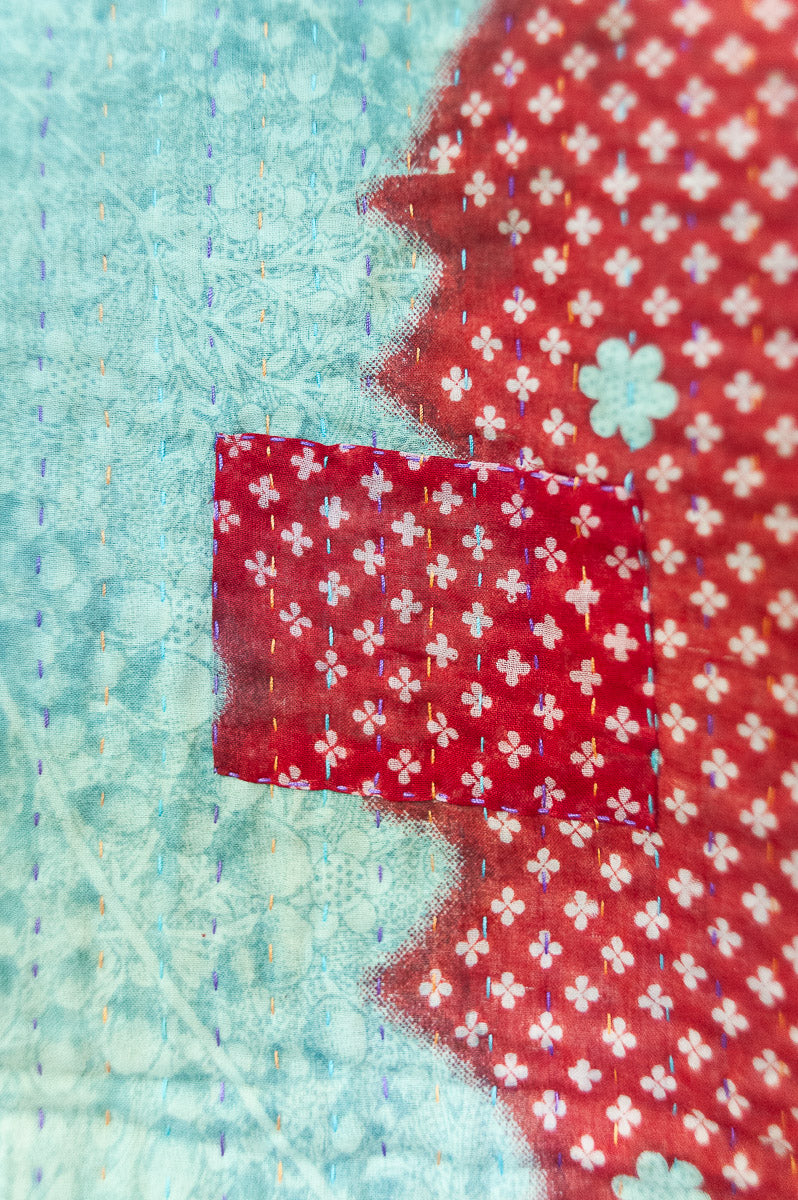 Merry Mini No. 6 Holiday Kantha Baby Blanket