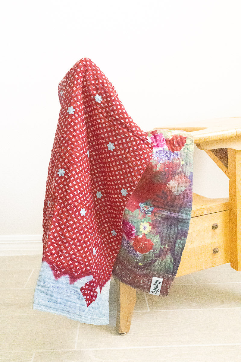 Merry Mini No. 6 Holiday Kantha Baby Blanket