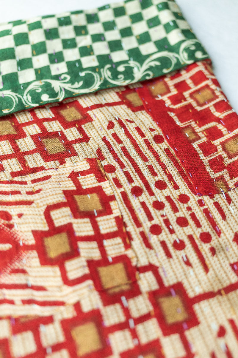 Kantha Holiday Stocking - Merry No. 26