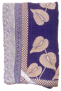 Kantha Large Throw Blanket