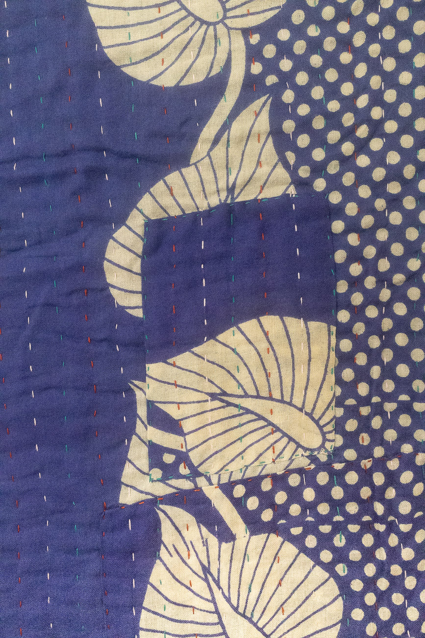 Midnight Large Kantha Throw