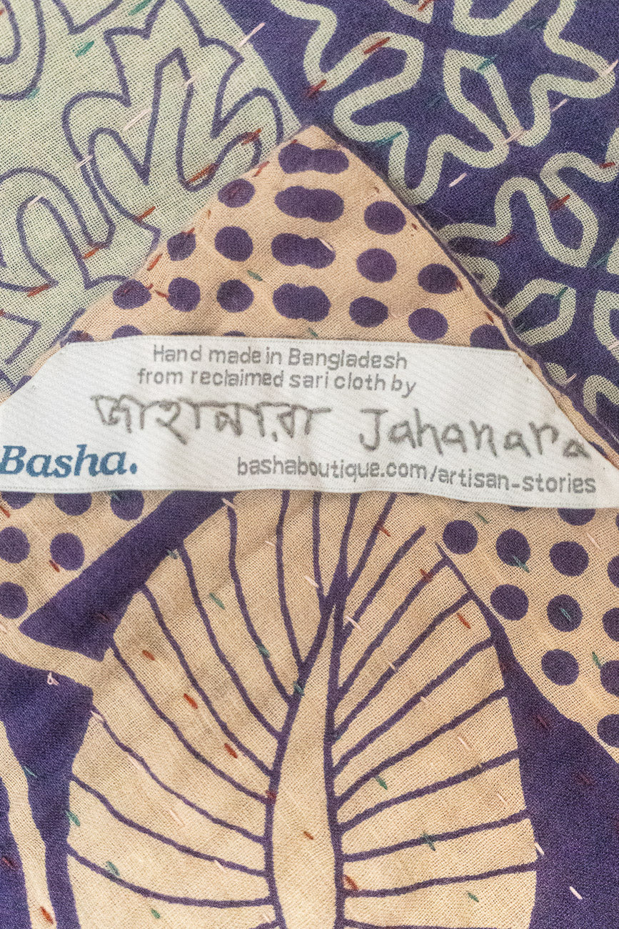Midnight Large Kantha Throw