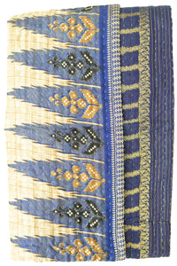 Midnight Silk Blend Kantha Throw Blanket