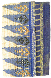Midnight Silk Blend Kantha Throw Blanket