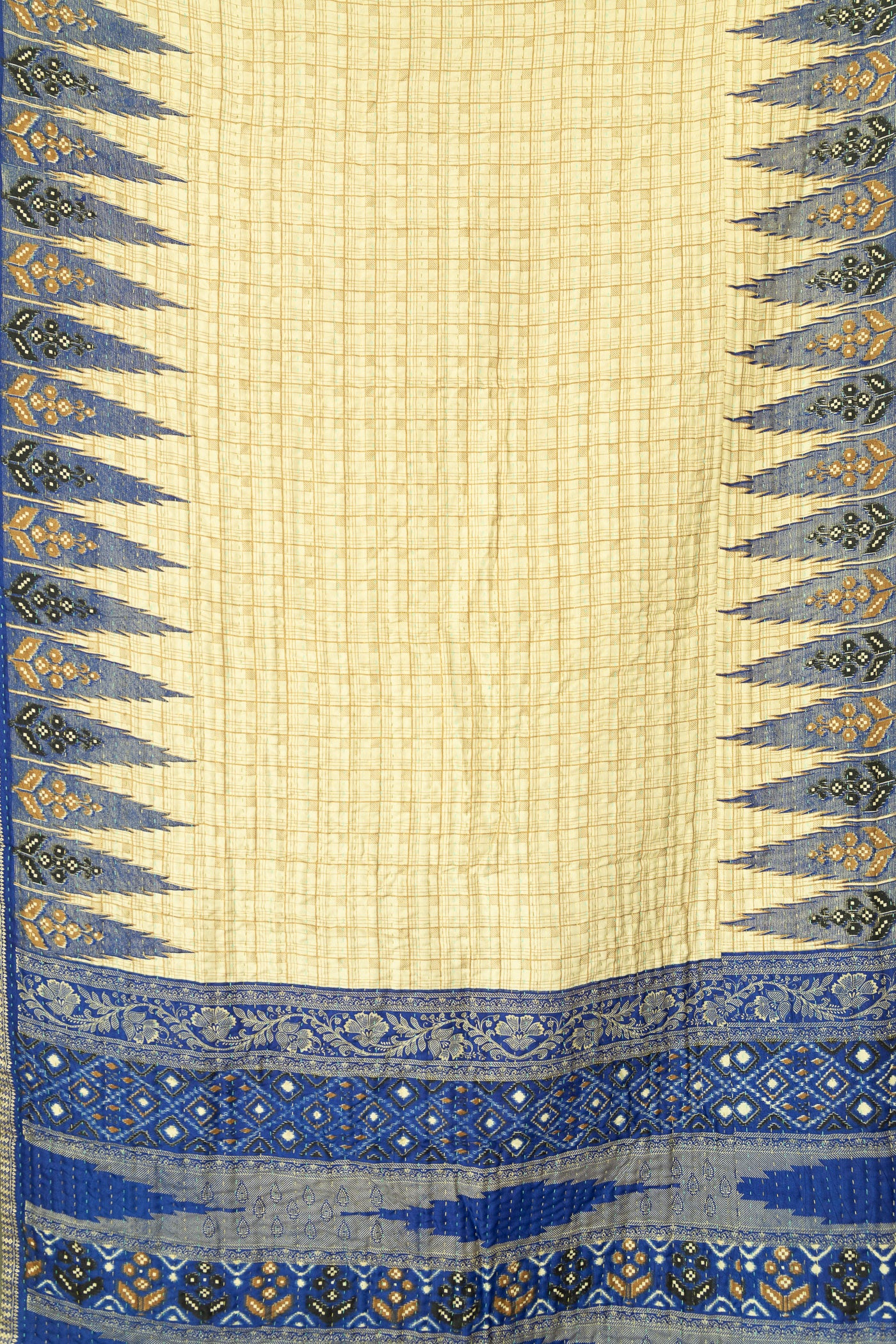 Midnight Silk Blend Kantha Throw Blanket